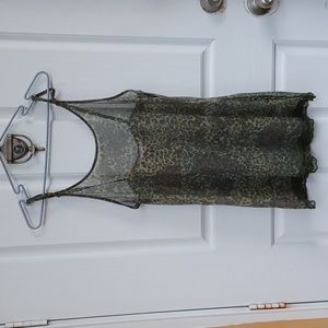 VICTORIA'S SECRET Sheer Animal Print Chemise Sz S